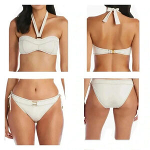 Bleu Rod Beattie A Fine Line Halter Bikini Top and Side Ties Bottom Size 10